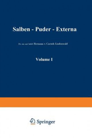 Kniha Salben - Puder - Externa Hermann V Czetsch Baume