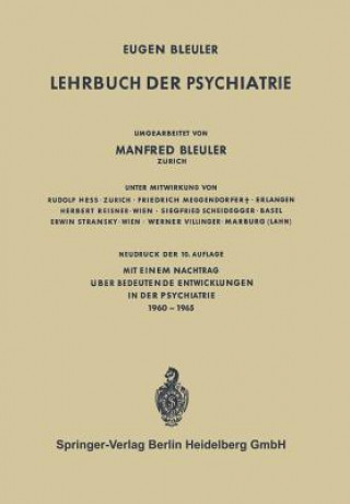 Kniha Lehrbuch Der Psychiatrie Manfred Bleuler
