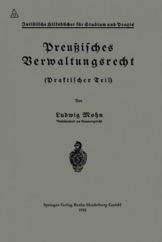 Kniha Preussisches Verwaltungsrecht Ludwig Mohn