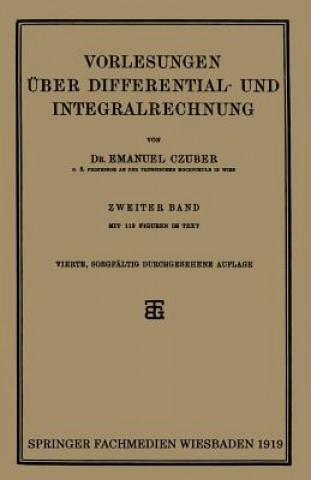 Kniha Vorlesungen UEber Differential- Und Integralrechnung Emanuel Czuber