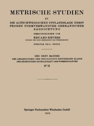 Buch Metrische Studien Eduard Sievers