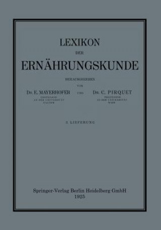 Книга Lexikon Der Ernahrungskunde C Pirquet