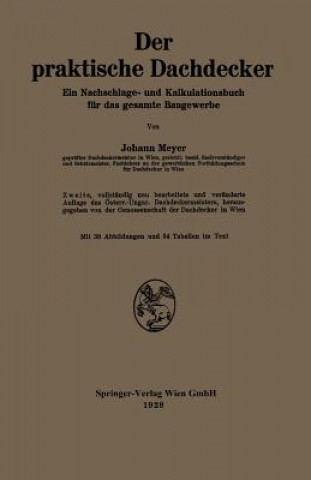 Kniha Der Praktische Dachdecker Johann Meyer