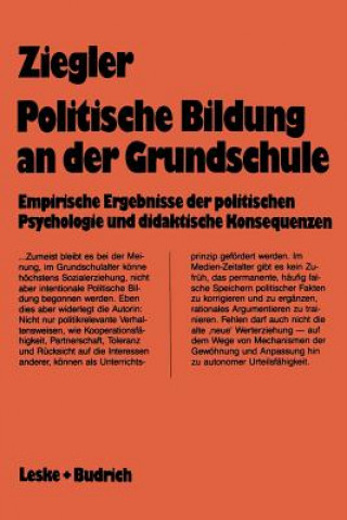 Книга Politische Bildung an Der Grundschule Ingrid Ziegler