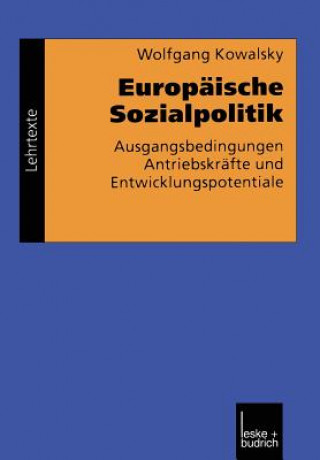 Libro Europ ische Sozialpolitik Wolfgang Kowalsky