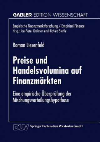 Könyv Preise Und Handelsvolumina Auf Finanzm rkten Roman Liesenfeld