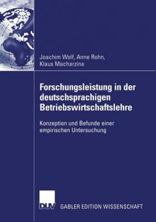 Könyv Forschungsleistung in Der Deutschsprachigen Betriebswirtschaftslehre Klaus Macharzina