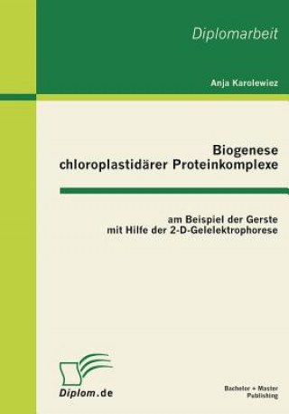 Könyv Biogenese chloroplastidarer Proteinkomplexe am Beispiel der Gerste mit Hilfe der 2-D-Gelelektrophorese Anja Karolewiez