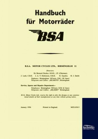 Książka Handbuch fur BSA-Motorrader (1956) BSA Limited