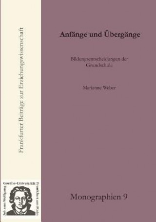 Book Anfange und UEbergange Marianne Weber