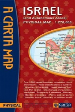 Nyomtatványok Israel Physical Map Carta Jerusalem
