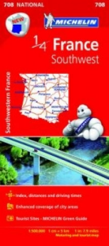 Książka Southwestern France - Michelin National Map 708 