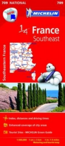 Carte Southeastern France - Michelin National Map 709 