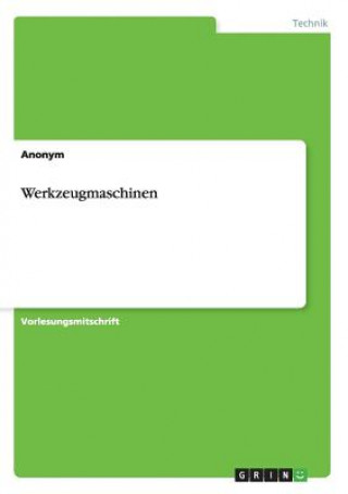 Knjiga Werkzeugmaschinen Anonym