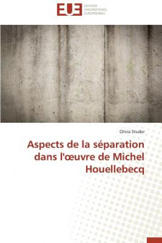 Carte Aspects de la S paration Dans L' Uvre de Michel Houellebecq Studer-O