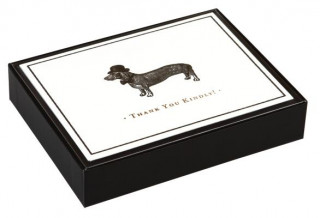 Tiskovina Alice Scott Vintage Prints Dapper Dachshund Luxe Thank You Notes 