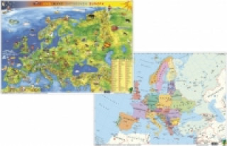 Joc / Jucărie Max und Maxi entdecken Europa, Kindereuropakarte physisch / politisch - DUO-Schreibunterlage DIN A3 