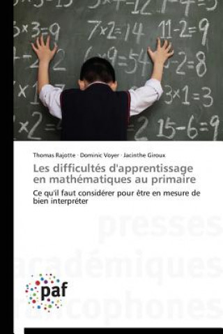 Kniha Les Difficultes d'Apprentissage En Mathematiques Au Primaire 