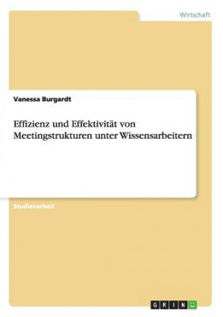 Könyv Effizienz und Effektivitat von Meetingstrukturen unter Wissensarbeitern Vanessa Burgardt