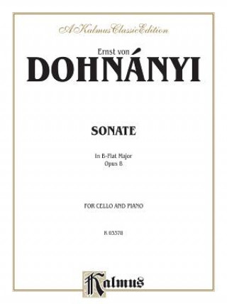 Carte DOHNANYI SONATA OP 8 CELLO Ernst Von Dohnanyi