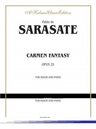 Könyv SARASATE CARMEN FANTASY OP26 V Pablo De Sarasate