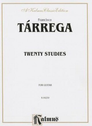 Kniha TARREGA TWENTY STUDIES FOR GTR Francisco Tarrega