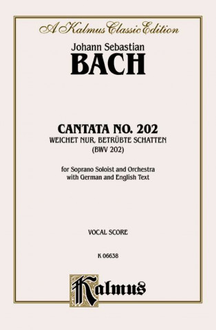 Книга BACH CANTATA NO 202 V Johann Bach