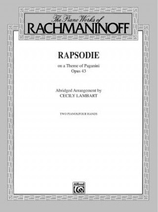 Könyv RHAPSODY OP 43 ON A THEME BY Sergei Rachmaninoff