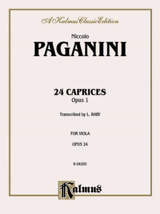 Könyv 24 CAPRICES OP 1 VIOLA NICCOLO PAGANINI