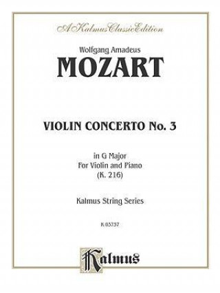 Könyv MOZART VIOLIN CONCNO3K216 V Wolfgang Mozart