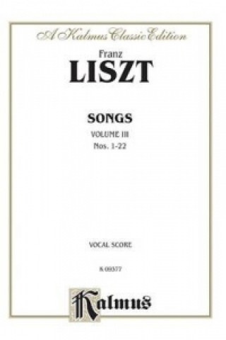 Könyv LISZT SONGS VOL 3 MS Franz Liszt