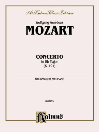 Kniha MOZART BASSOON CONC K191 B Wolfgang Mozart