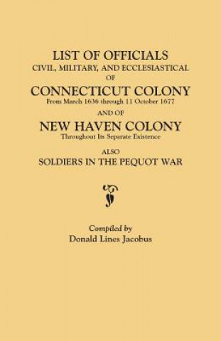 Kniha List of Officials, Civil, Military, and Ecclesiastical, of Connecticut Colony from March 1636 through 11 October 1677 and of New Haven Colony througho 