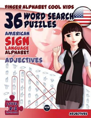 Carte 36 Word Search Puzzles - American Sign Language Alphabet - Adjectives Lassal