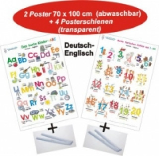 Materiale tipărite Das bunte Kinder-ABC + Meine tierischen Zahlen von 1-20 Deutsch/Englisch + Posterschienen, m. 2 Beilage, m. 4 Beilage, 2 Teile 