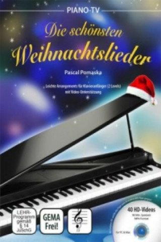 Nyomtatványok Piano-TV: Die schönsten Weihnachtslieder, m. 1 DVD-ROM Pascal Pomaska