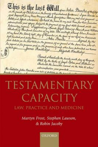 Kniha Testamentary Capacity Martyn Frost