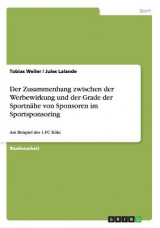 Carte Zusammenhang zwischen der Werbewirkung und der Grade der Sportnahe von Sponsoren im Sportsponsoring Tobias Weiler