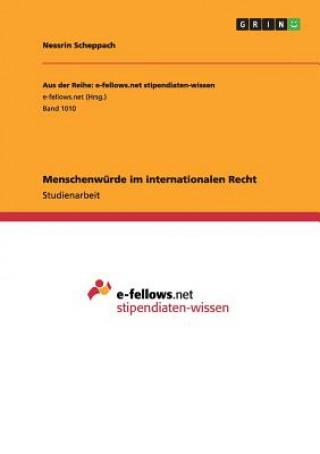 Buch Menschenwurde im internationalen Recht Nessrin Scheppach