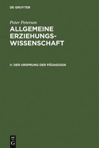 Kniha Ursprung der Padagogik Petersen