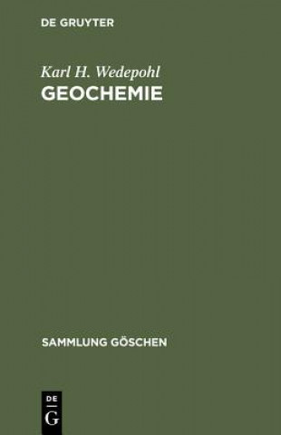 Kniha Geochemie Karl H Wedepohl