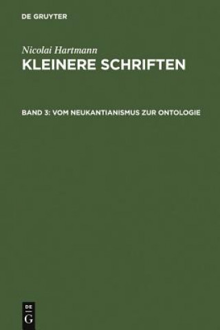 Kniha Vom Neukantianismus zur Ontologie Nicolai Hartmann