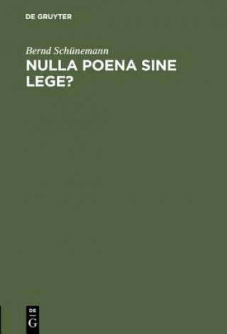 Knjiga Nulla poena sine lege? Bernd Schünemann