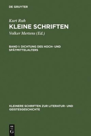 Kniha Dichtung des Hoch- und Spatmittelalters Kurt Ruh