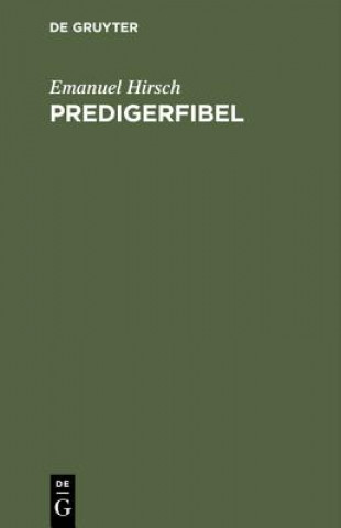 Livre Predigerfibel Emanuel Hirsch