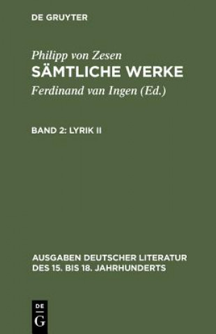 Könyv Lyrik II Philipp Von Zesen