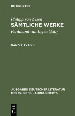 Livre Lyrik II Philipp Von Zesen