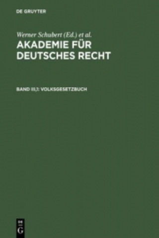 Book Akademie fur Deutsches Recht, Bd III,1, Volksgesetzbuch Jürgen Regge