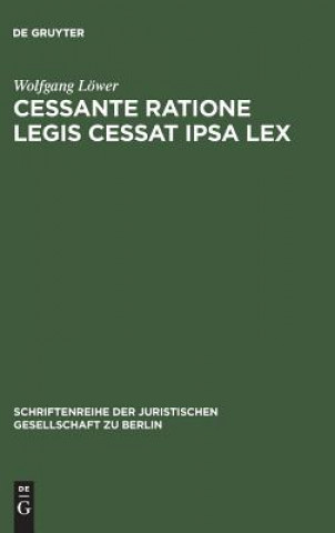 Könyv Cessante ratione legis cessat ipsa lex Wolfgang Lower