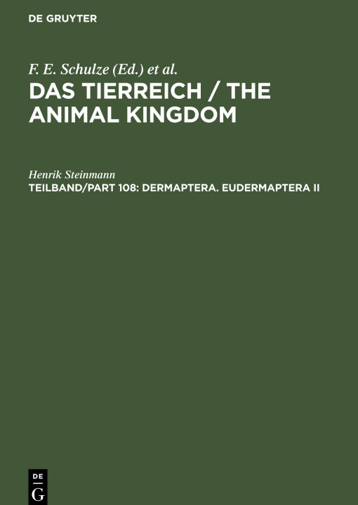 Livre Dermaptera. Eudermaptera II Henrik Steinmann